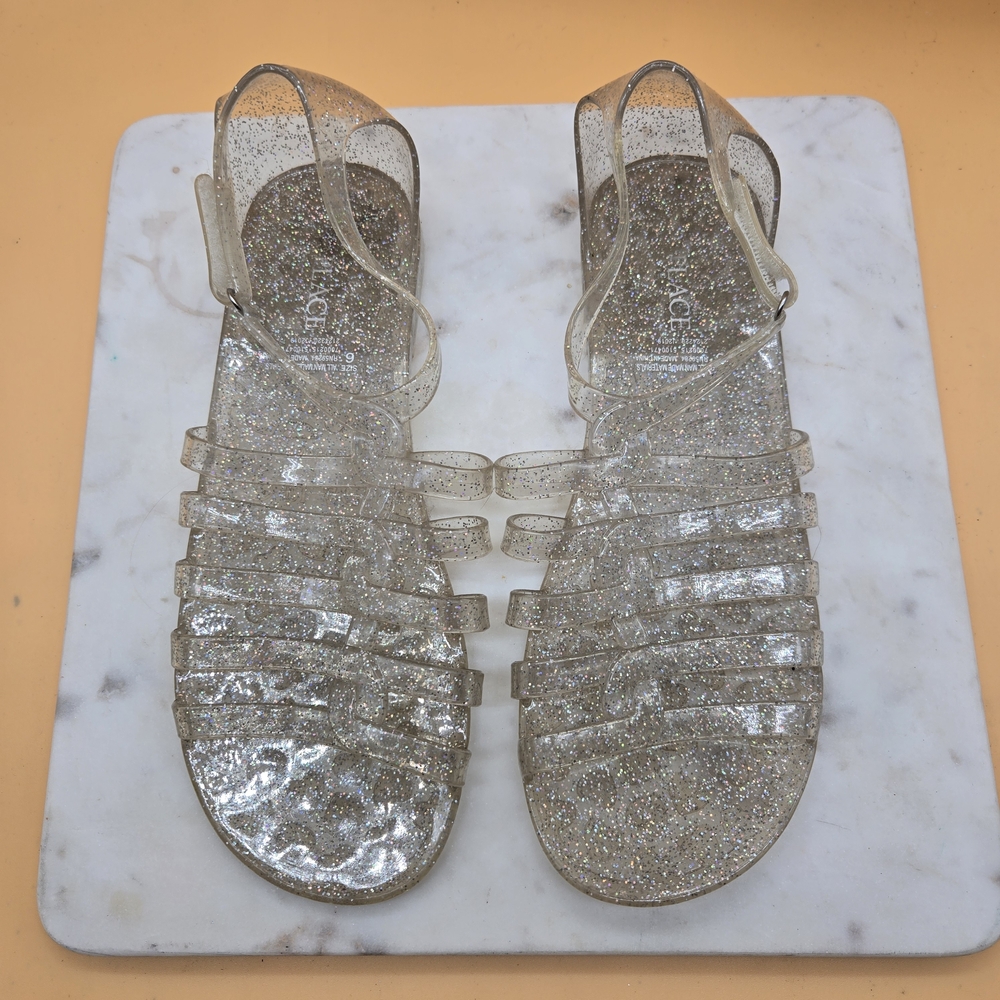 Gold Glitter Jelly Sandals - Children's Place - Women's 6